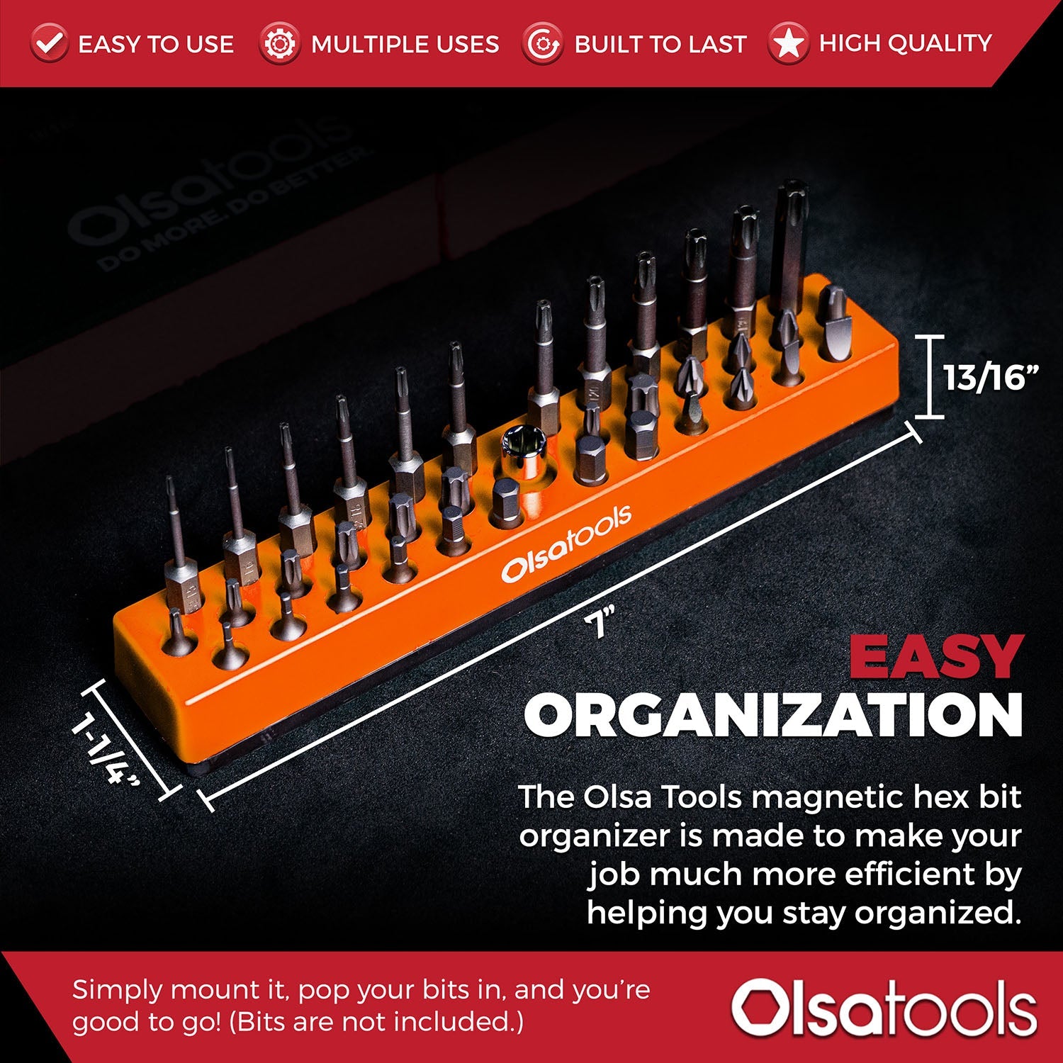 Magnetic Hex 1/4" Bit Organizer