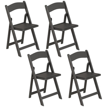 4 Pack Folding Chairs, Foldable Resin Chair with Padded Seat, Portable Indoor Outdoor Seat for Office Events Dining