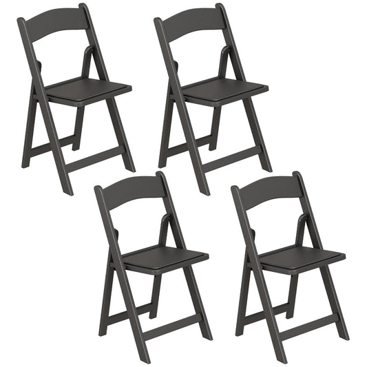 4 Pack Folding Chairs, Foldable Resin Chair with Padded Seat, Portable Indoor Outdoor Seat for Office Events Dining