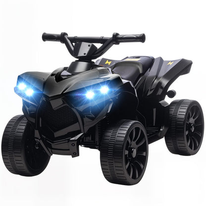 6V Kids ATV, 4 Wheeler Electric Ride on Car with Music and LED Headlights, for Ages 18-56 Months Boys and Girls, Black