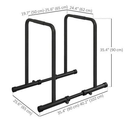 Adjustable Dip Station, Push Up Bars with 6 Width and 2 Height Levels for Home Gym Fitness Workout