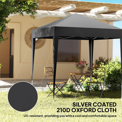 6.6'x6.6' Pop Up Canopy Tent with Sidewalls, Instant Sun Shelter Camping Gazebo with Carry Bag, Black