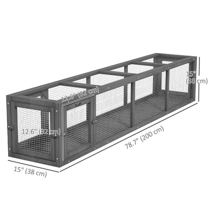 79" Long Cat Tunnel, Cat shelter L- Shape with Extendable Design, Cat Enclosure for Indoor/Outdoor Use, Lead Grey