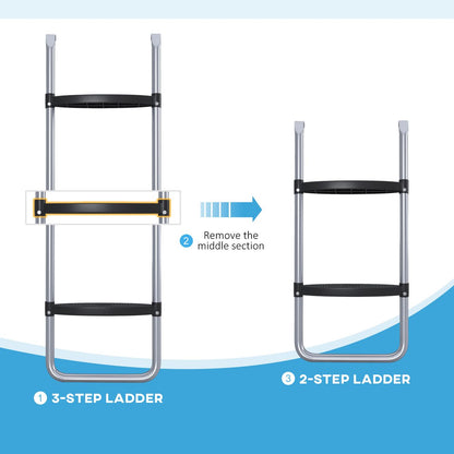 Trampoline Ladder Steel, 2/3 Steps Outdoor Trampoline Accessories, 38 Inch Length