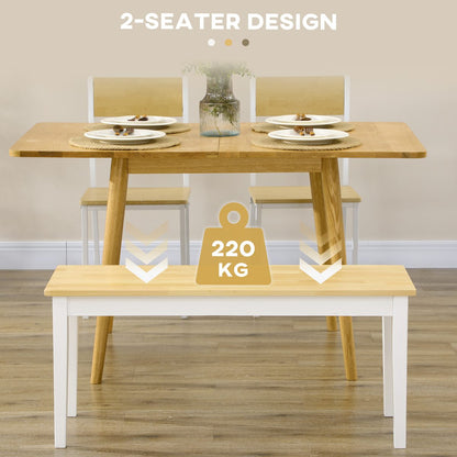 40" Wood Dining Bench for 2 People, Wooden Bench Seat for Kitchen, Dining Room, Entryway, Natural