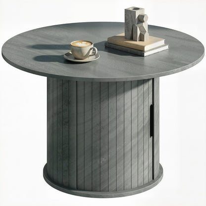 Round Coffee Table, 31.5" Center Table, Cement Grey