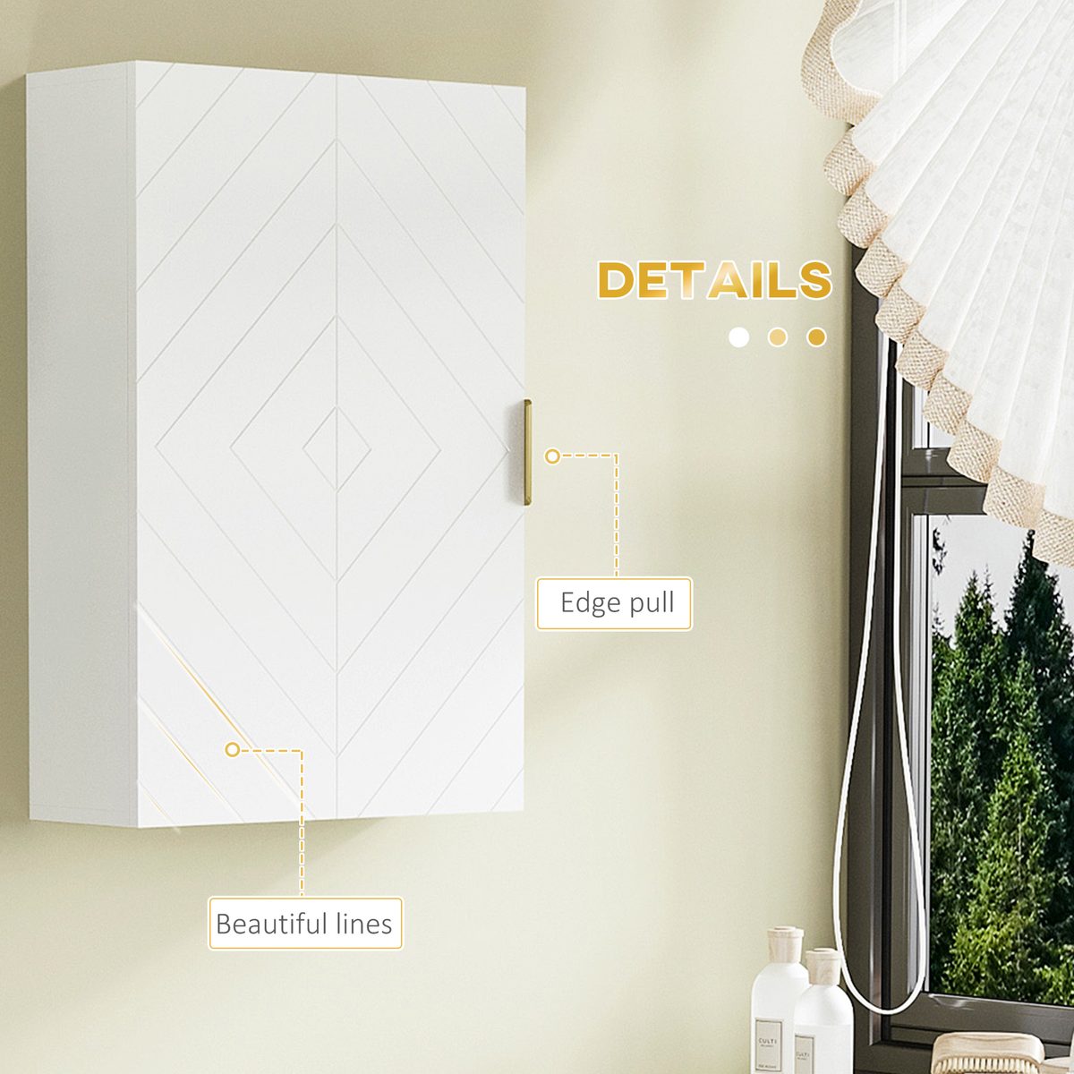 Bathroom Medicine Cabinet, Modern Wall Cabinet with Adjustable Shelves and Single Door for Laundry Room