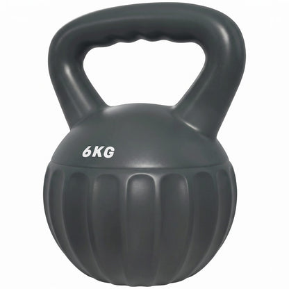 Kettlebell, 13 lbs Kettle Bell with Non-Slip Handle for Home Gym, Weight Lifting and Strength Training, Grey