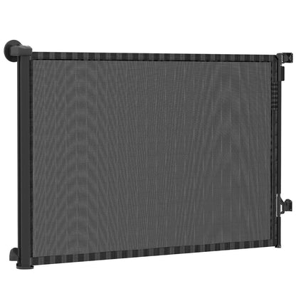 Retractable Dog Gate, 36.6" Tall, Extends to 55" Wide, Mesh Pet Gate with Single Hand Operation, for Stairs, Doorways