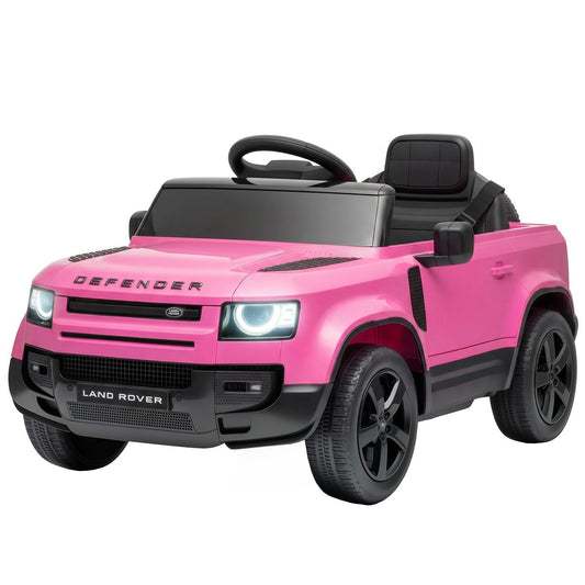12V Ride on Car Licensed Land Rover with Remote, Suspension, Slow Start, 3 Speeds, Lights, Music, Horn for 3-5, Pink