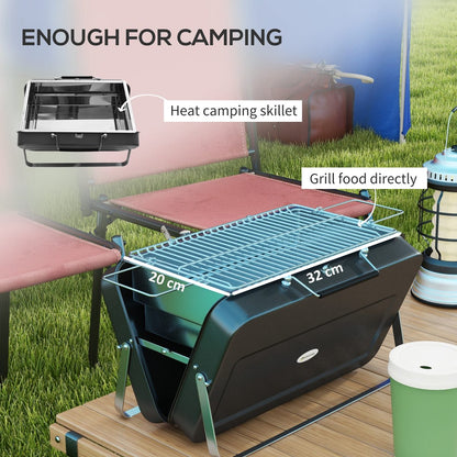Metal Suitable-Style Portable BBQ Grill - Black