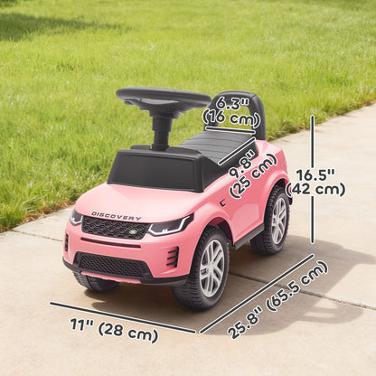 Licensed Land Rover Ride on Push Car with Anti-Tip Device, Under-Seat Storage, Horn, Engine Sounds for 18-36 M, Pink