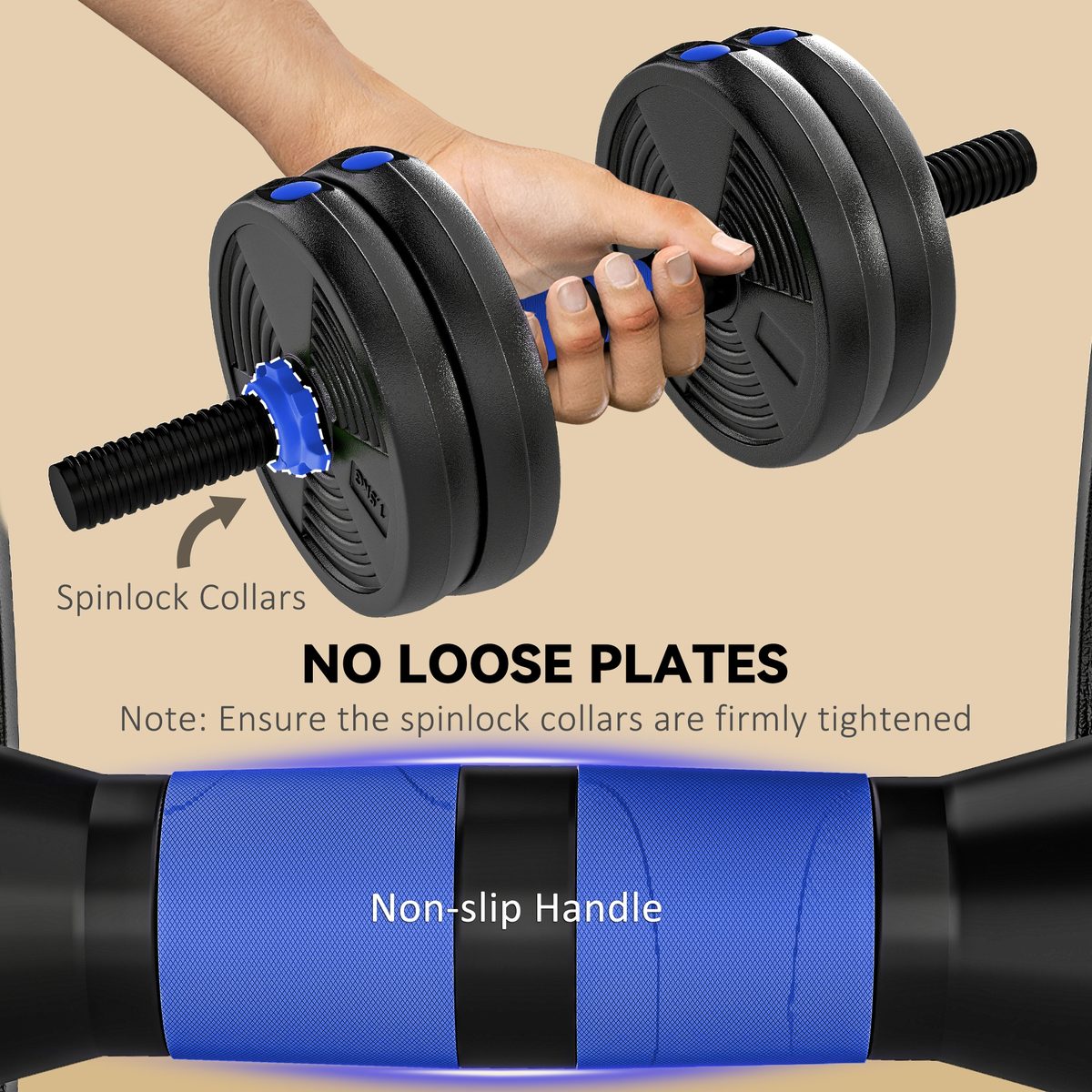 Adjustable Dumbbell Set, 3 in 1 Weights Dumbbells Set for Home Gym, 33lb Free Weights with Connector and Non-Slip Grip