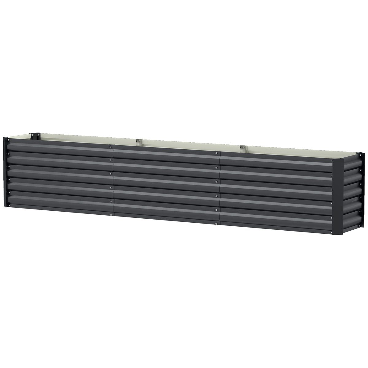 8 x 2.6 x 1.5ft Galvanized Raised Garden Bed, Reinforced Outdoor Planter Box with Open Bottom, Black