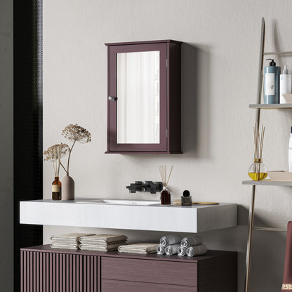 Bathroom Mirror Cabinet, Wall Mounted Medicine Cabinet with Door and Shelves, White