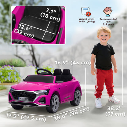 12V Battery Powered Kids Electric Car, Audi Q8 etron Sportback Licensed Ride on Car w/ Remote Control, Black