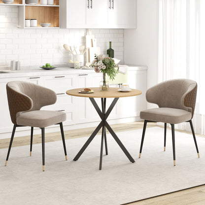 31.5" Industrial Round Dining Table - White Oak