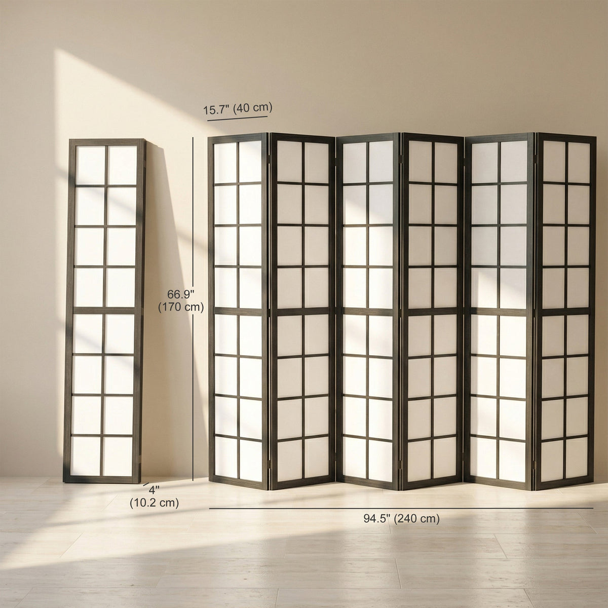 3 Panel Room Divider, 5.6 ft Folding Wall Divider Room Partition for Home Office, Bedroom, Black