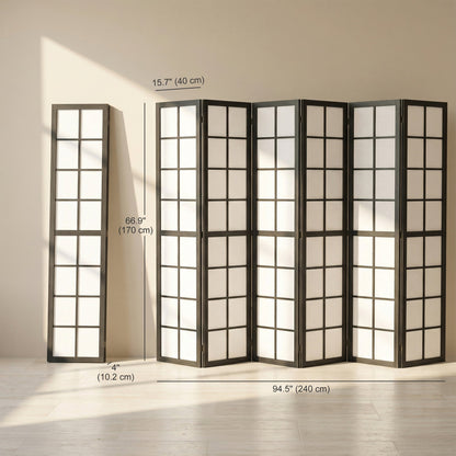 3 Panel Room Divider, 5.6 ft Folding Wall Divider Room Partition for Home Office, Bedroom, Black