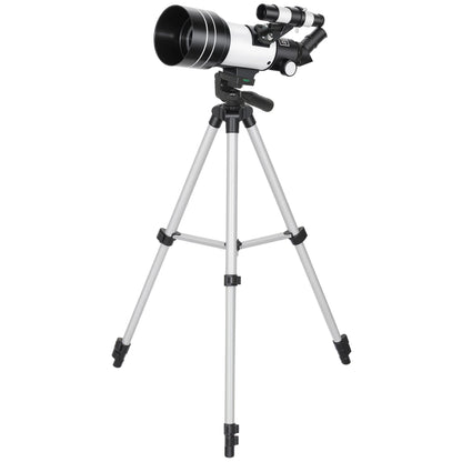 Astronomical Telescope for Adults, 70 mm Aperture Refractor Telescope with 100X, Adjustable Tripod, White