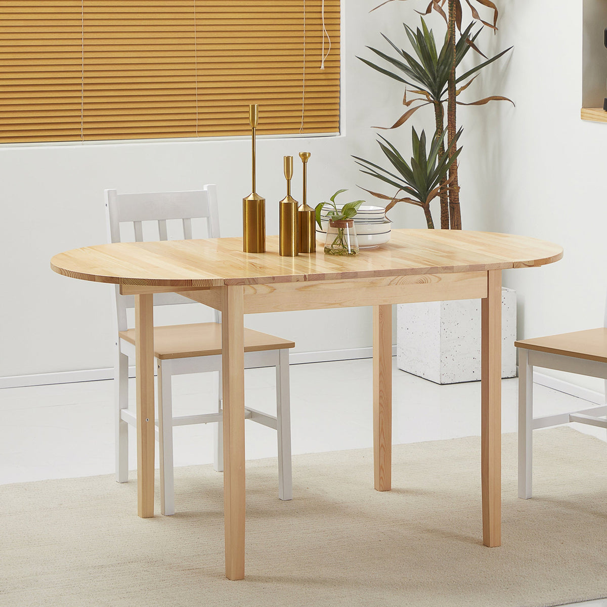 Solid Wood Kitchen Table, Drop Leaf Tables for Small Spaces, Folding Dining Table, Black