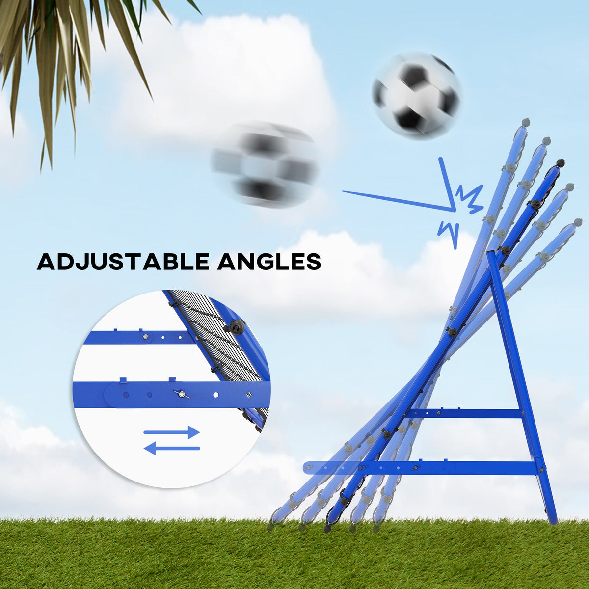 Volleyball Rebounder Net, Adjustable Soccer Rebounder, Baseball Volleyball Training Equipment Aid, Blue