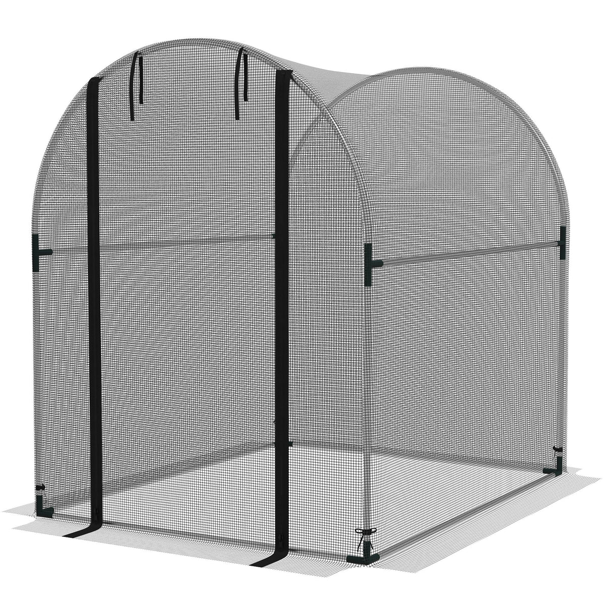 4.9' x 3.9' Crop Cage with Zipper Roll-Up Door, Mesh Plant Protection Tent from Animals with Galvanised Steel Frame
