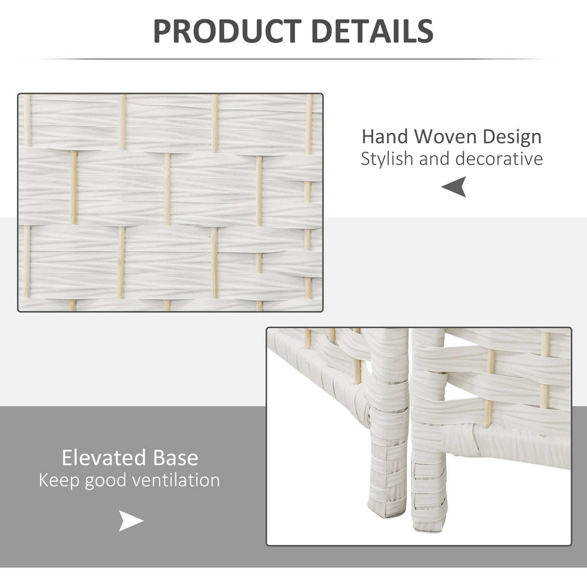 6ft Folding Room Divider, 3 Panel Wall Partition with Wooden Frame for Bedroom, Home Office, Natural