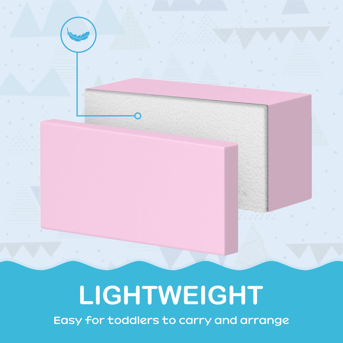 7 Pieces Soft Play Foam Climbing Blocks, Indoor Modular Kids Play Toys for Climbing, Crawling, Sliding, Light Colour