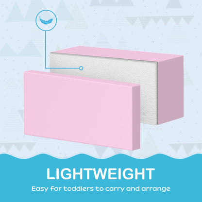 7 Pieces Soft Play Foam Climbing Blocks, Indoor Modular Kids Play Toys for Climbing, Crawling, Sliding, Light Colour