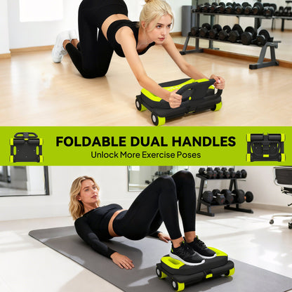 Ab Wheel Roller, Automatic Rebound Abdominal Wheel, Core Training Equipment with Phone Holder and Foldable Handle
