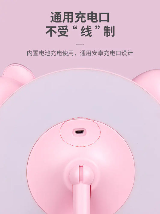 LED Makeup Mirror Desk Lamp - Cute Cartoon Design