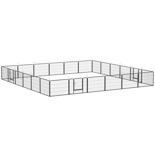 24 Panel 24" Height Heavy Duty Dog Playpen for Small Medium Dogs, Grey