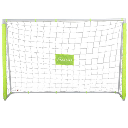 6ft x 4ft Soccer Goal Net with Metal Frame, PE Mesh, Ground Stakes, Easy Assembly, White