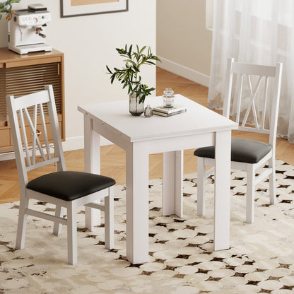 55" Extendable Dining Table for 4-6, Kitchen Table with Steel Slides and Felt Pads for Small Spaces, Black