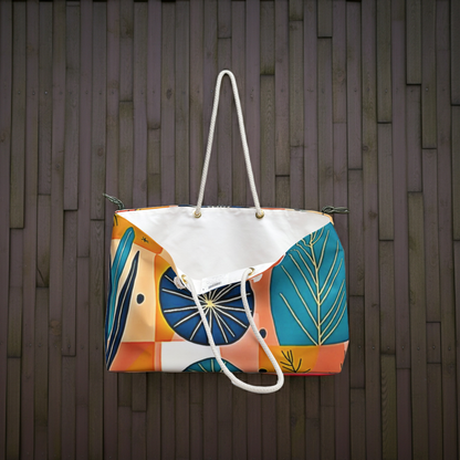 Abstract Tropical Leaves Weekender Bag | Colorful Geometric Beach Tote | Mom on the Go Bag | Mom lifestyle bag |Tote Bag