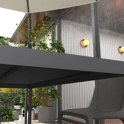 Outdoor Dining Table w/ Aluminium Frame, Garden Table, 57", Dark Grey
