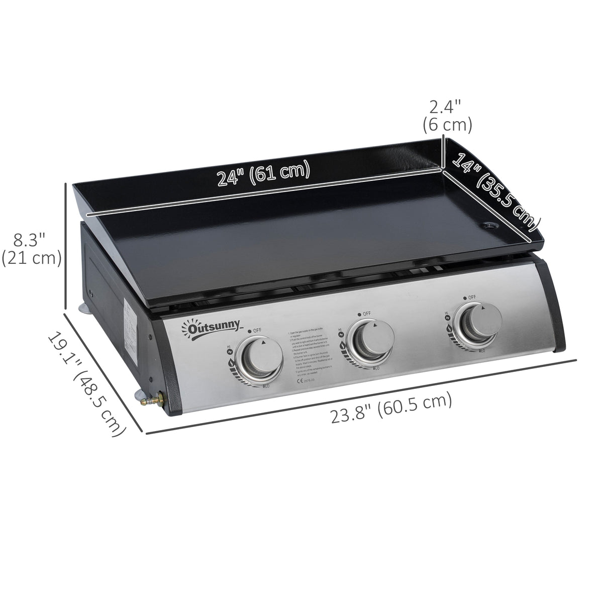 2 Burner Liquefied Gas Grill, Portable Tabletop BBQ Grill, for Camping, Picnic, Silver