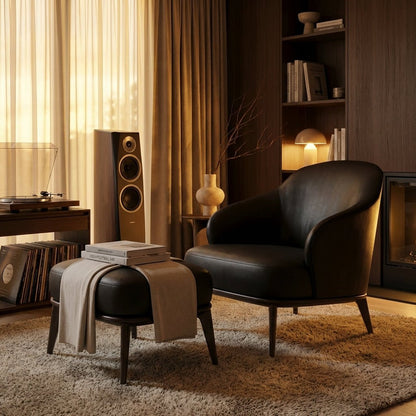 Kensington Leather Lounge Chair and Ottoman