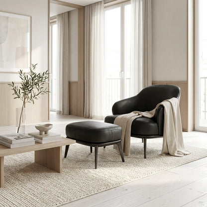 Kensington Leather Lounge Chair and Ottoman
