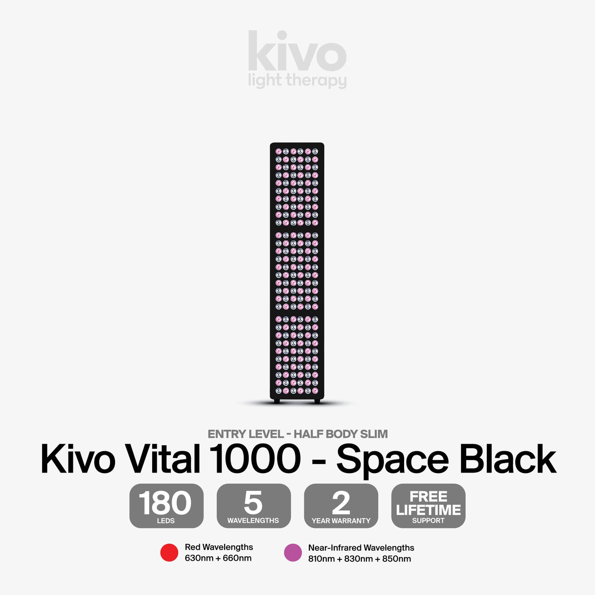 Kivo Vital 1000: Medium Full Body Red Light Therapy Panel