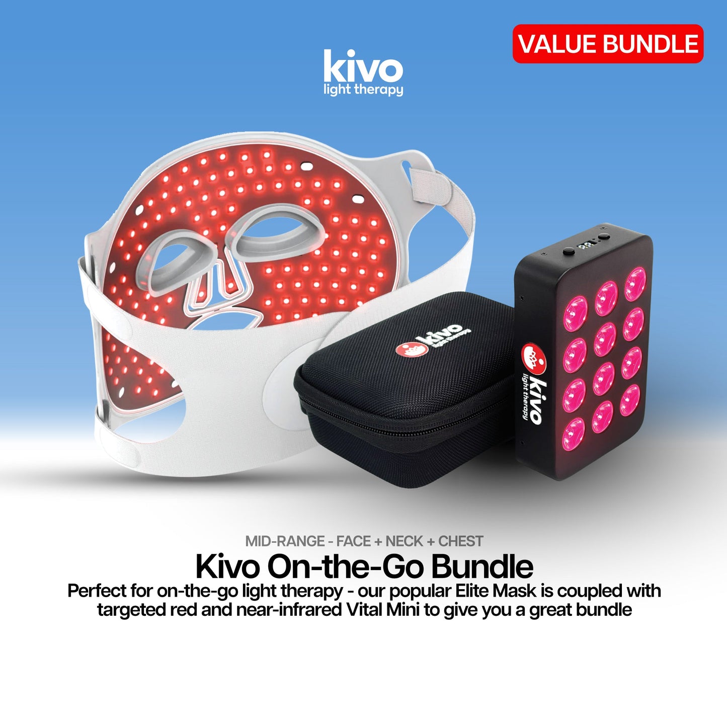 Kivo Elite Face: Blue, Yellow, Near-Infrared, and Red Light Therapy Mask