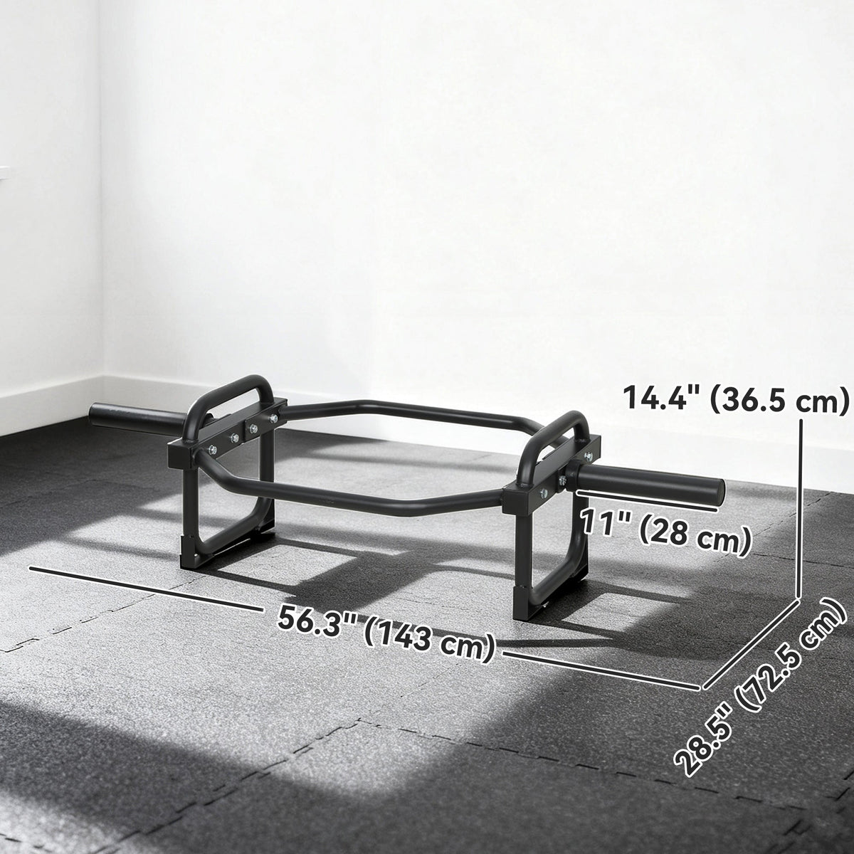 Trap Bar, Olympic Deadlifting Bar, 2" Hex Barbell Bar for Deadlifts and Shrugs, 660 lbs Capacity, Black