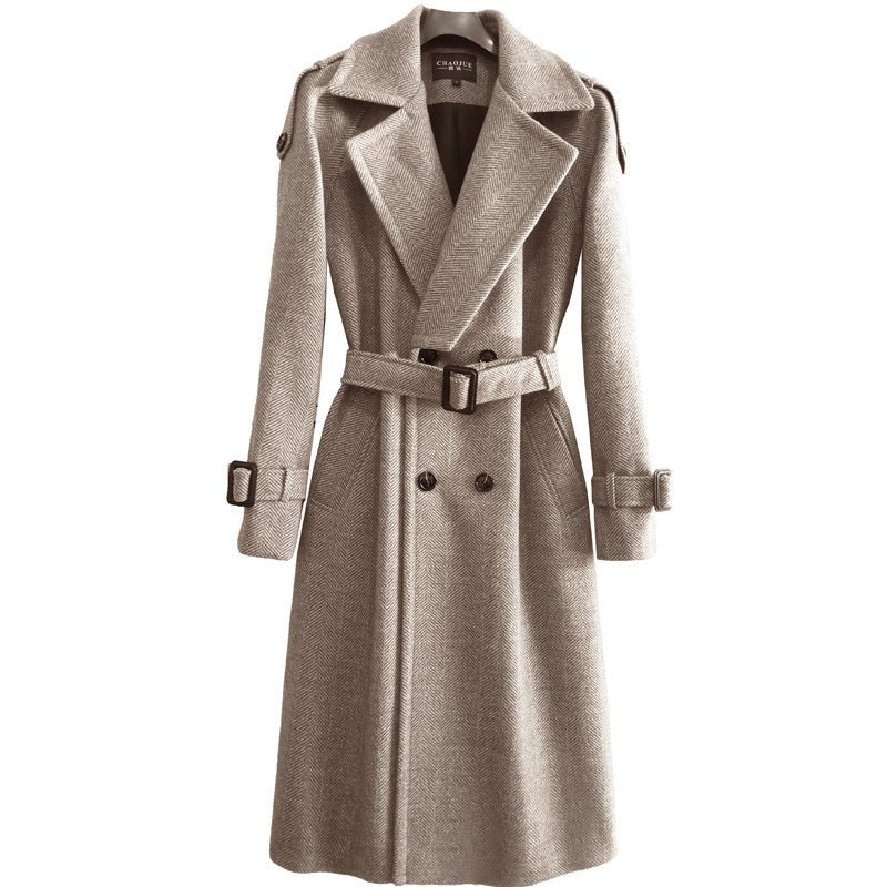 knee Herringbone Coat For Mens - Royal Eagles Promise of Peace