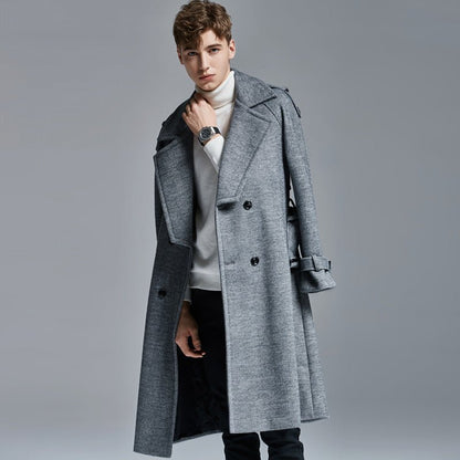 knee Herringbone Coat For Mens - Royal Eagles Promise of Peace