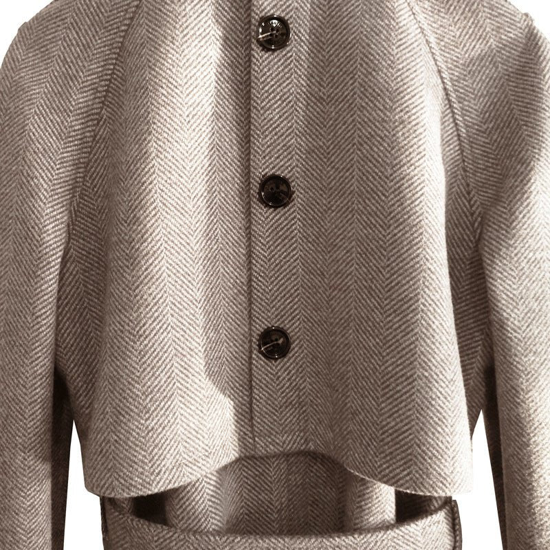 knee Herringbone Coat For Mens - Royal Eagles Promise of Peace