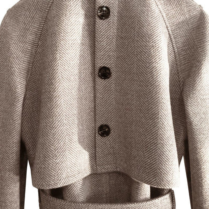 knee Herringbone Coat For Mens - Royal Eagles Promise of Peace