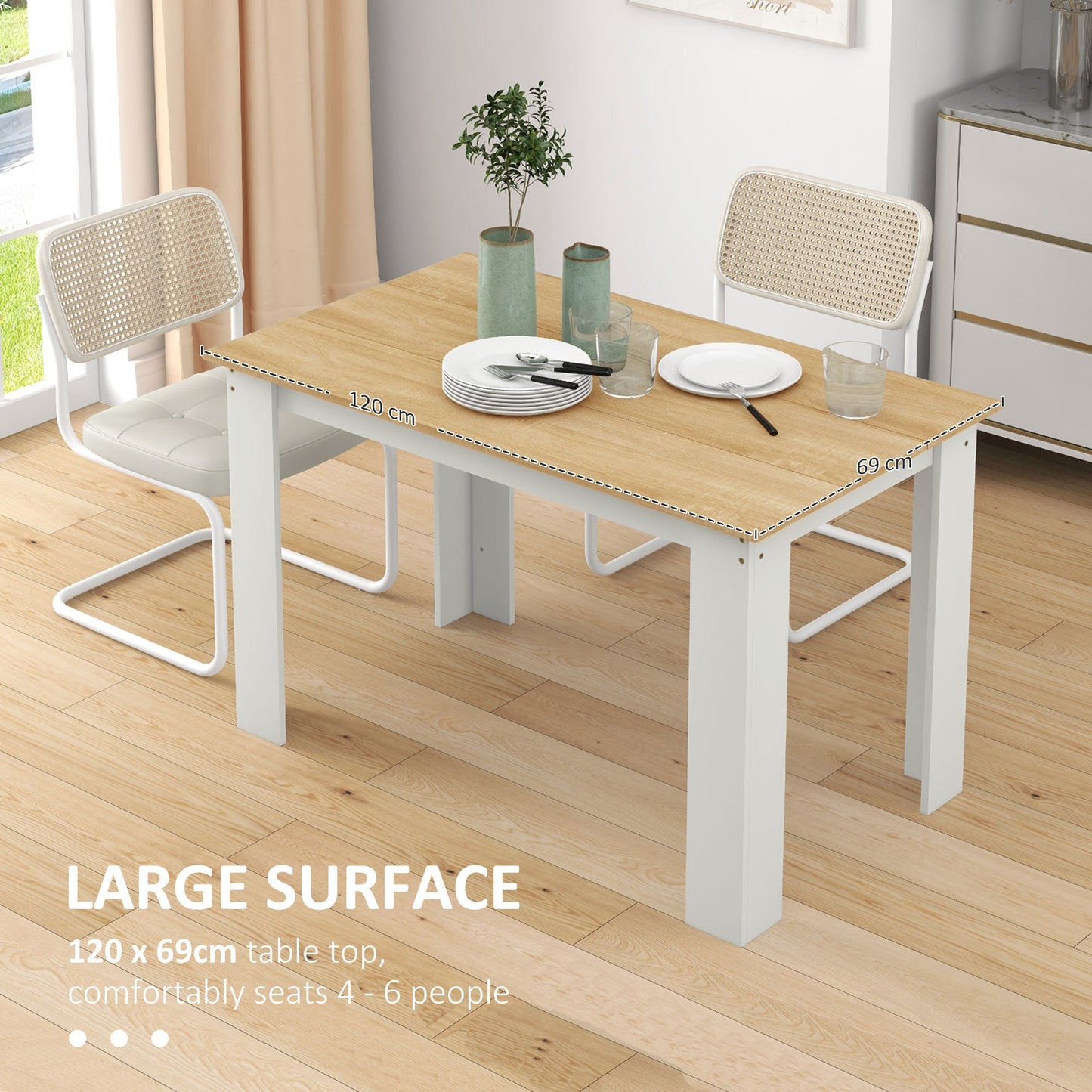 Spencer 47" Dining Table for 4-6 People-Oak