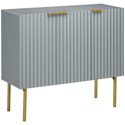 Modern Storage Cabinet Sideboard Buffet Cabinet with Gold Legs for Living Room Dining Room Hallway Black