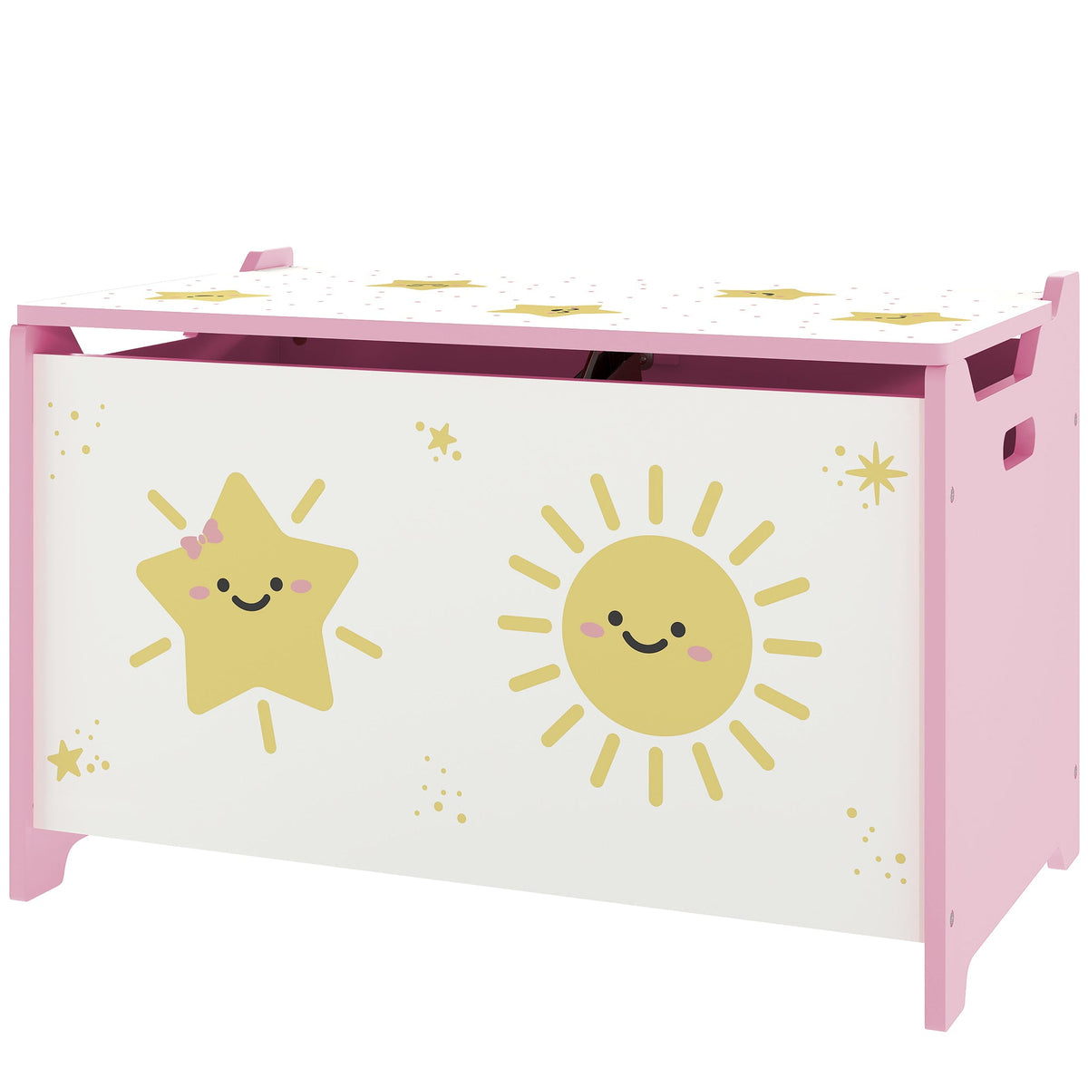 Toy Chest, Kids Storage Chest with Lid, Safety Hinges and Groove Handles for Boys, Girls, Green
